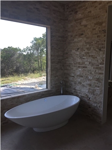 Split Face Natural Stone Feature Bathroom Wall