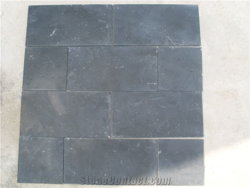 China Black Limestone Slabs & Tiles, Limestone Floor Tiles