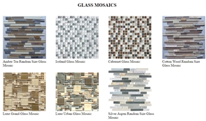 Iceland Glass Mosaic, Cotton Wood Random Size Glass Mosaic