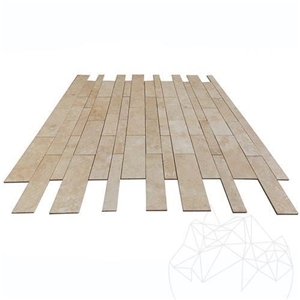 Classic Cross Cut Honed Travertine Plank Set, 1.2 cm