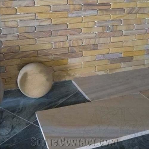 Fileti Tumbled Rainbow Sandstone Wall Cladding 4 X 20 X 2 cm