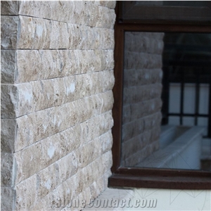 Latte Splitface Travertine Walling Tiles 10 cm X Fl X 1.3 cm