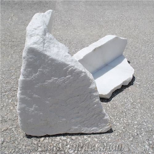 Rock Face Thassos Polygonal Marble (Corner Piece)