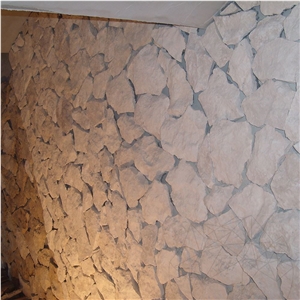 Rustic White Polygonal Limestone Walling Tiles