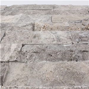 Silver Splitface Travertine Cultured Stone Stone Wall Decor Tiles 5 cm X Fl X 2.2 cm
