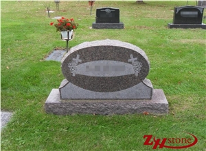 Cheap Price Own Factory Oval Style Cafe Imperial Granite Western Style Tombstones/ Single Monuments/ Cemetery Tombstones/ Gravestone/ Custom Monuments