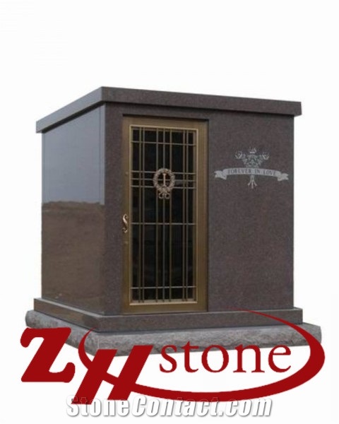 Cheap Price Simple Flat Dakota Mahogany Granite Mausoleums/ Columbarium/ Cemetery Mausoleum/ Mausoleum Design/ Mausoleum Crypts