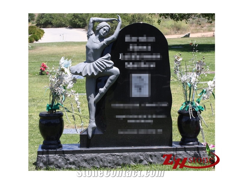 Good Quality Cheap Price Traditional Serp Top G654/ Sesame Black/ Impala Black/ Dark Gray Granite Tombstone Design/ Upright Monuments/ Headstones/ Western Style Tombstones/ Single Monuments