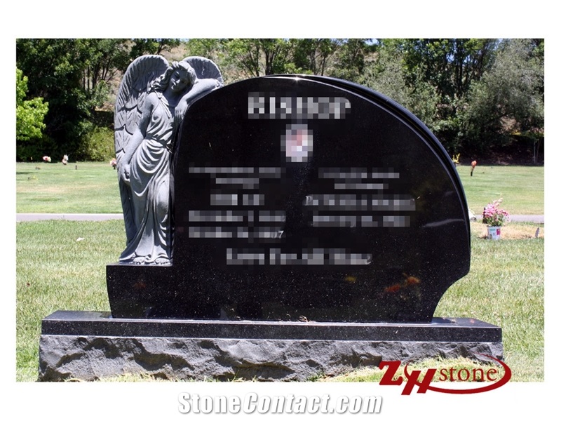 Good Quality Cheap Price Traditional Serp Top G654/ Sesame Black/ Impala Black/ Dark Gray Granite Tombstone Design/ Upright Monuments/ Headstones/ Western Style Tombstones/ Single Monuments