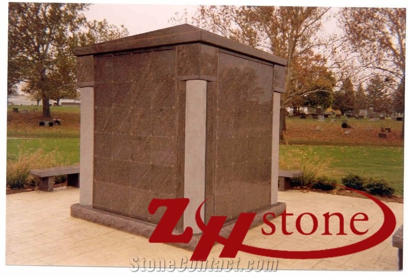 Good Quality Double Colors 40 Crypts Shanxi Black/ Absolute Black/ Cafe Imperial Granite Cremation Columbarium/ Columbarium/ Cemetery Crypts/ Cemetery Columbarium/ Mausoleum Crypts
