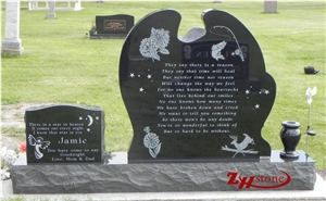 Good Quality Polished Double Heart Design Indian Red/ Imperial Red Monument Design/ Western Style Tombstones/ Heart Tombstones/ Gravestone/ Custom Monuments