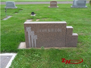 Good Quality Polished Oval Top Cafe Imperial Granite Upright Monuments/ Headstones/ Monument Design/ Western Style Tombstones/ Single Monuments