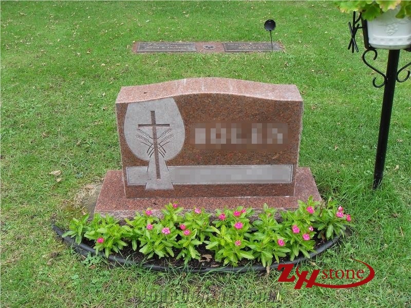 Good Quality Tree with Heart Coffee Brown Granite Western Style Monuments/ Double Monuments/ Western Style Tombstones/ Family Monuments/ Heart Tombstones