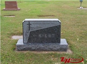 Good Quality Unique Straight Style Blue Pearl Granite Western Style Monuments/ Headstones/ Cross Tombstones/ Gravestone/ Custom Monuments