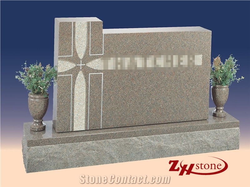 Own Factory Good Quality Rose Carving Polished Tombstone Design/ Western Style Monuments/ Upright Monuments/ Headstones/ Monument Design