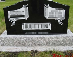 Own Factory Good Quality Serp Top Style Absolute Black/ Shanxi Black/ G603/ Sesame White Granite Tombstone Design/ Western Style Monuments/ Upright Monuments/ Headstones/ Monument Design