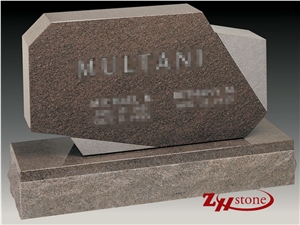 Own Factory Good Quality Unique Design Flower Style Multicolor Red Granite Upright Monuments/ Headstones/ Monument Design/ Single Monuments/ Gravestone