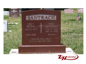 Own Factory Straight Style Cross Engraving with Double Side Vases G635/ Anxi Red Granite Upright Monuments/ Headstones/ Monument Design/ Single Monuments/ Gravestone