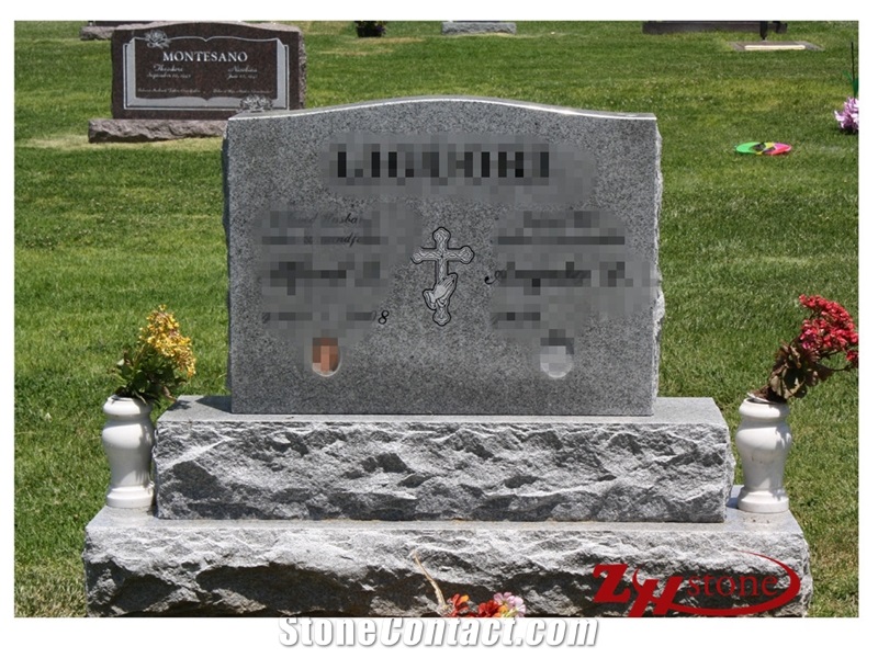 Polished Ovel Top with Cross Design Black Galaxy/ Star Galaxy Granite Upright Monuments/ Single Monuments/ Cross Tombstones/ Gravestone/ Custom Monuments