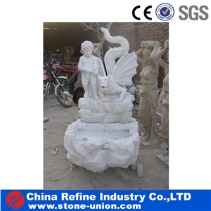 Beige Marble Outdoor Water Fountain,Garden Water Fountain,White Marble Sculptured Fountain,Handcarved Exterior Fountains