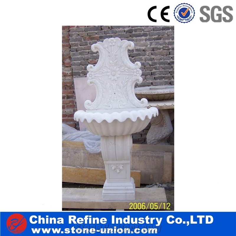 Beige Marble Outdoor Water Fountain,Garden Water Fountain,White Marble Sculptured Fountain,Handcarved Exterior Fountains