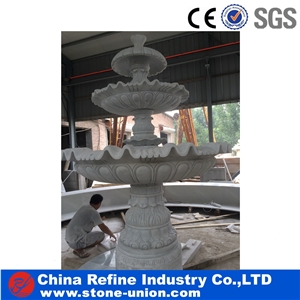 Factory Supply White Marble Landscaping Water Fountain,3 Tiers Water Fountain