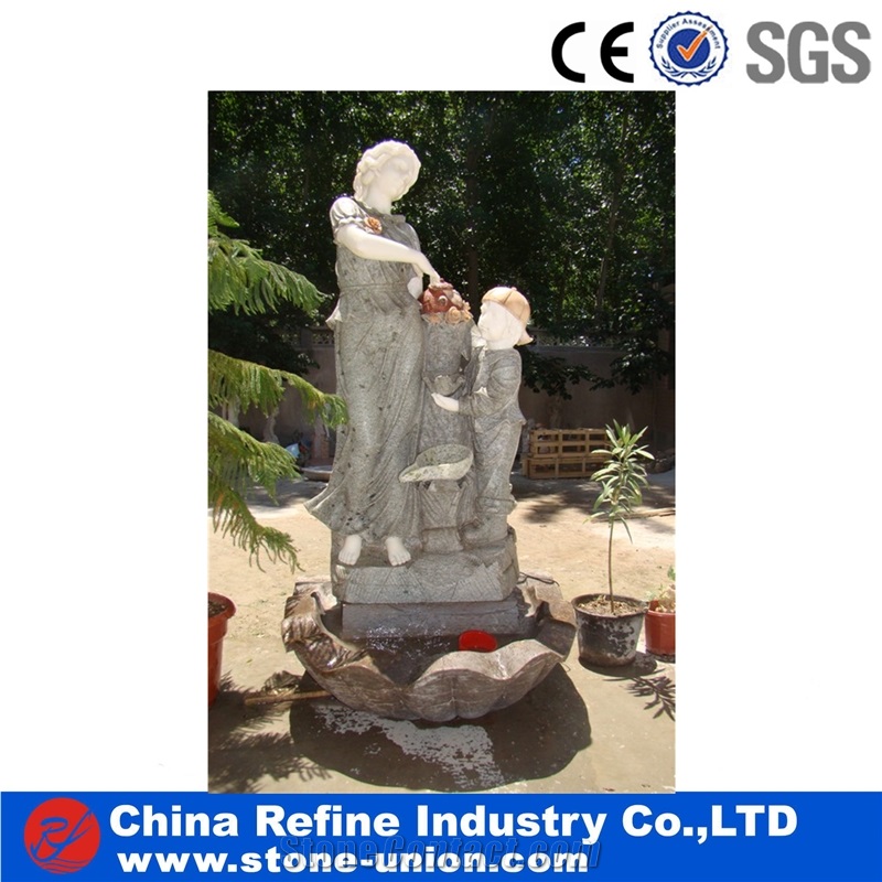 Horse Statue Decorative Garden Marble Water Fountain,White Natural Stone Fountains