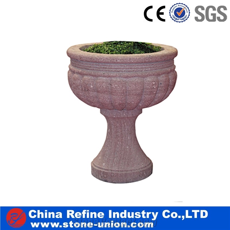 Lilac Basalt Carved Flower Pot, Flower Stand, Exterior Flower Vase for Garden,Flower Stand / Exterior Flower Vase for Garden