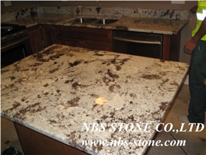 Bianco Romano Brazil Granite Kitchen Countertops, Kitchen Island Tops