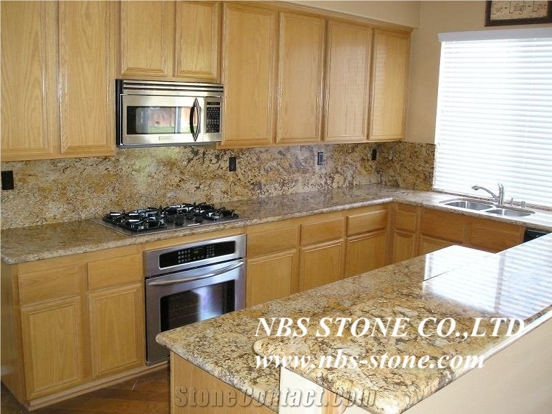 Colonial Gold Granite,India Yellow Granite,Kitchen Tops,Countertops,Low Pricce