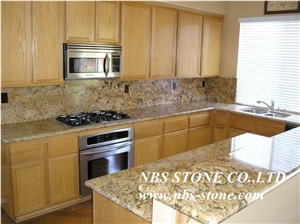 Colonial Gold Granite,India Yellow Granite,Kitchen Tops,Countertops,Low Pricce