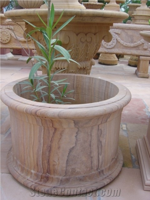 Rainbow Sandstone Flower Pot