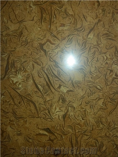 Yellow Fossil Marble Slabs & Tiles, Afghanistan Yellow Marble