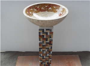 Hot Sell Mosaic Pedestal Sink Marble Stone,Natural Stone