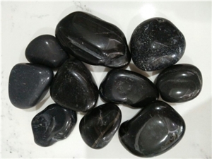 Polished Black Loose Pebbles Wholesale