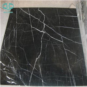 Black Nero Marquina Marble Slabs & Tiles, China Marquina Black Marble Tiles