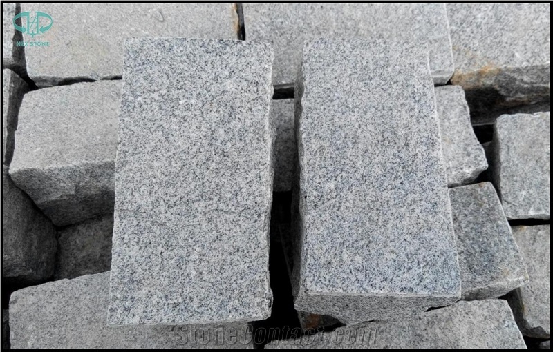 Six Sides Natural Split G603 Granite Cube Stone, China Grey Granite Paving Stone