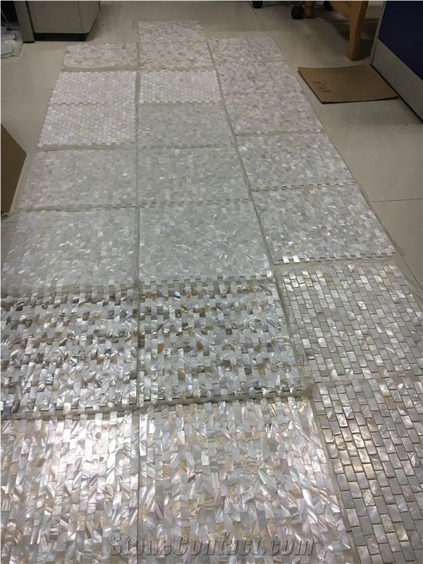 China Pure Pearl Shell Mosaic Tile Oval Mop Mosaic Interior Wall Tile