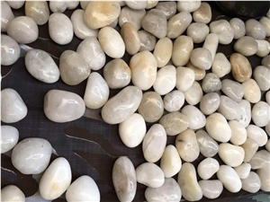 Crema White High Polished Pebble Stone,China Pebble Stone Driveways