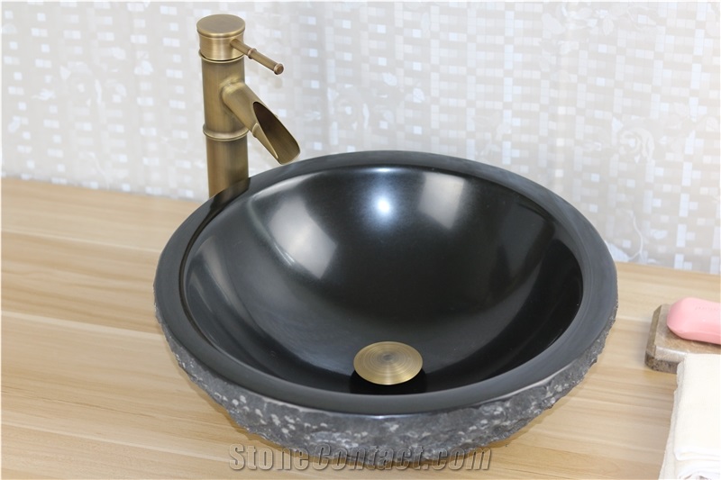 Grey Marble Vessel Sink Grey Wood Marble Oval Basin for Wash Bowl