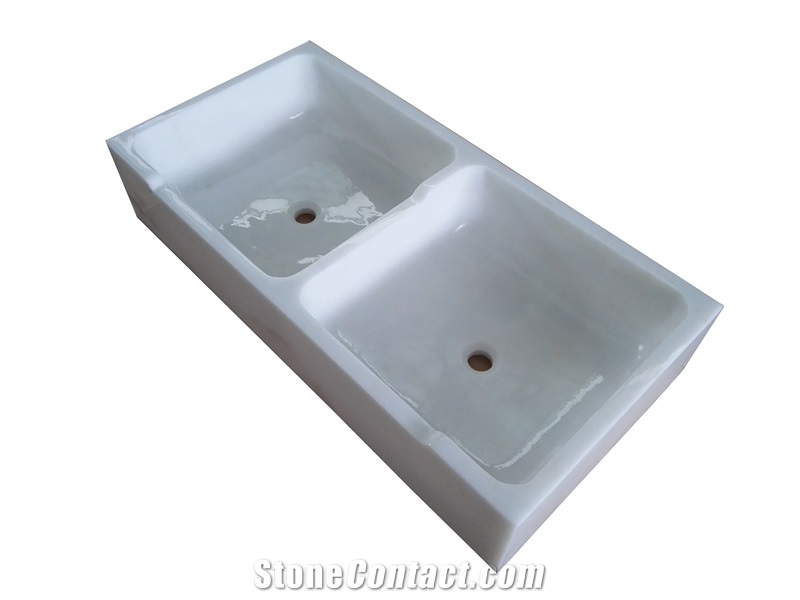 Manmade Marble Stone Basin Jade White Marble Vessel Sink for Farm Sink