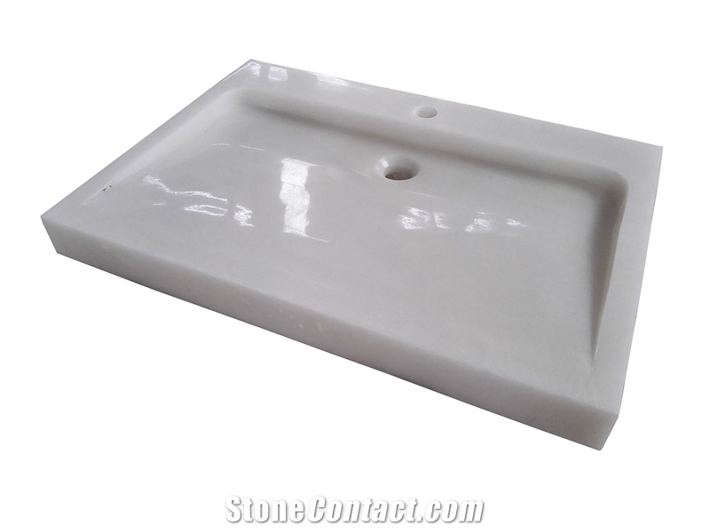 Marble Wash Bowl Marble Guangxi White Round Sink for Wash Basin