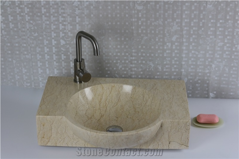 Travertine Stone Sink Silver Travertine Vessel Sink for Bathroom Sink