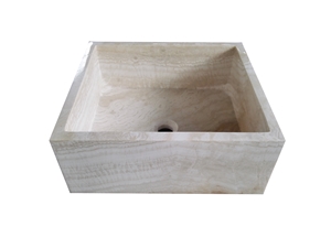 Volakas Marble Stone Sink, White Marble Rectangle Sink for Bathroom Sink