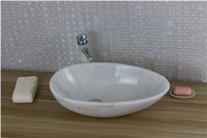 White Jade Marble Rectangle Sink White Marble Farm Sink for Vessel Sink