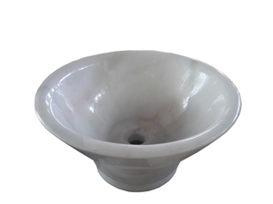 White Onyx Stone Solid Surface Sink Round Wash Bowl for Bathroom Sink