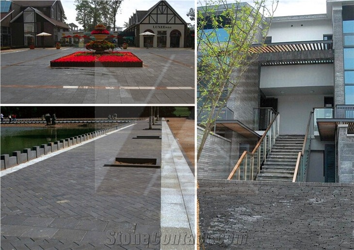 Hainan Natural Black Grey Basalt Stone Floor Wall Tiles Paving Stone with Favorable Price by Honed Sawn Cut Finished