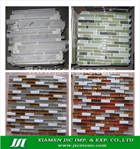 Glass and Stone Mosaic, Linear Strips Mosaic