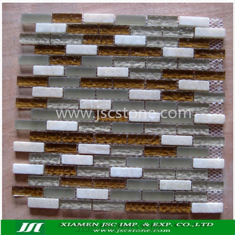 Glass and Stone Mosaic, Linear Strips Mosaic