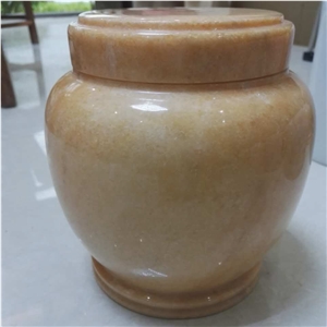 Chinese Yellow Onyx Funeral Urns